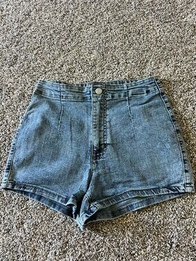 wild fable Light Blue Denim High-Waist Shorts